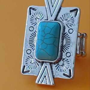 Silver ring with turquoise stone